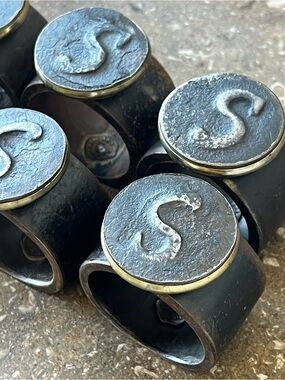Jan Barboglio S initial napkin rings set of 8